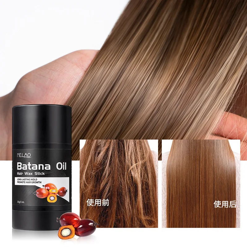 Batana oil Hair Wax Stick Anti-frizz Flyaways Control Styling Wax Long-lasting Smooth Broken Back Hair Pomade Cream